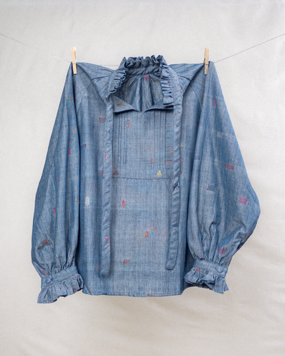 Tangaliya Sage Blouse