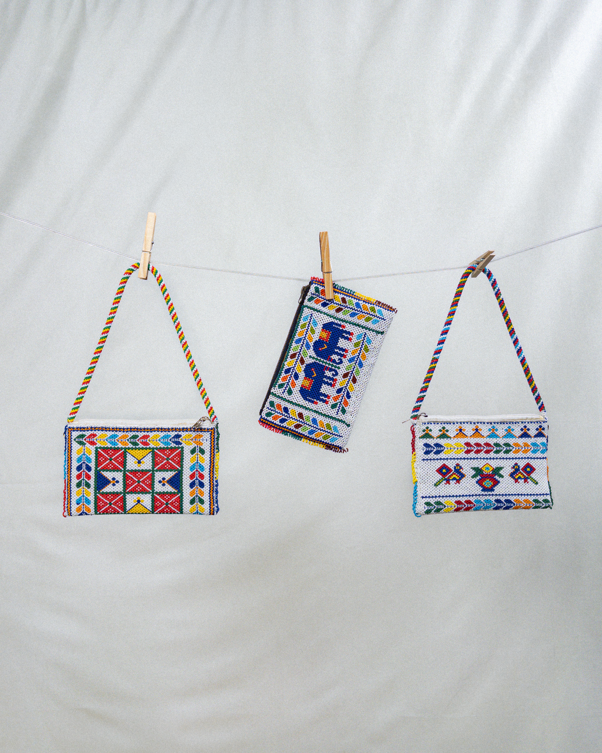 Rosemery Beaded pouch bag